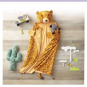 Kids Cheetah Hooded Blanket